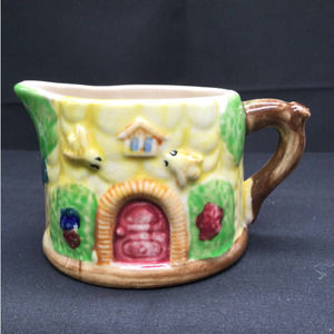 Vintage Japanese Ceramic Cottage Cream Pitcher